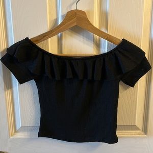 Zara black shoulder top